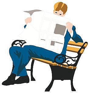 Man Reading Newspaper Large