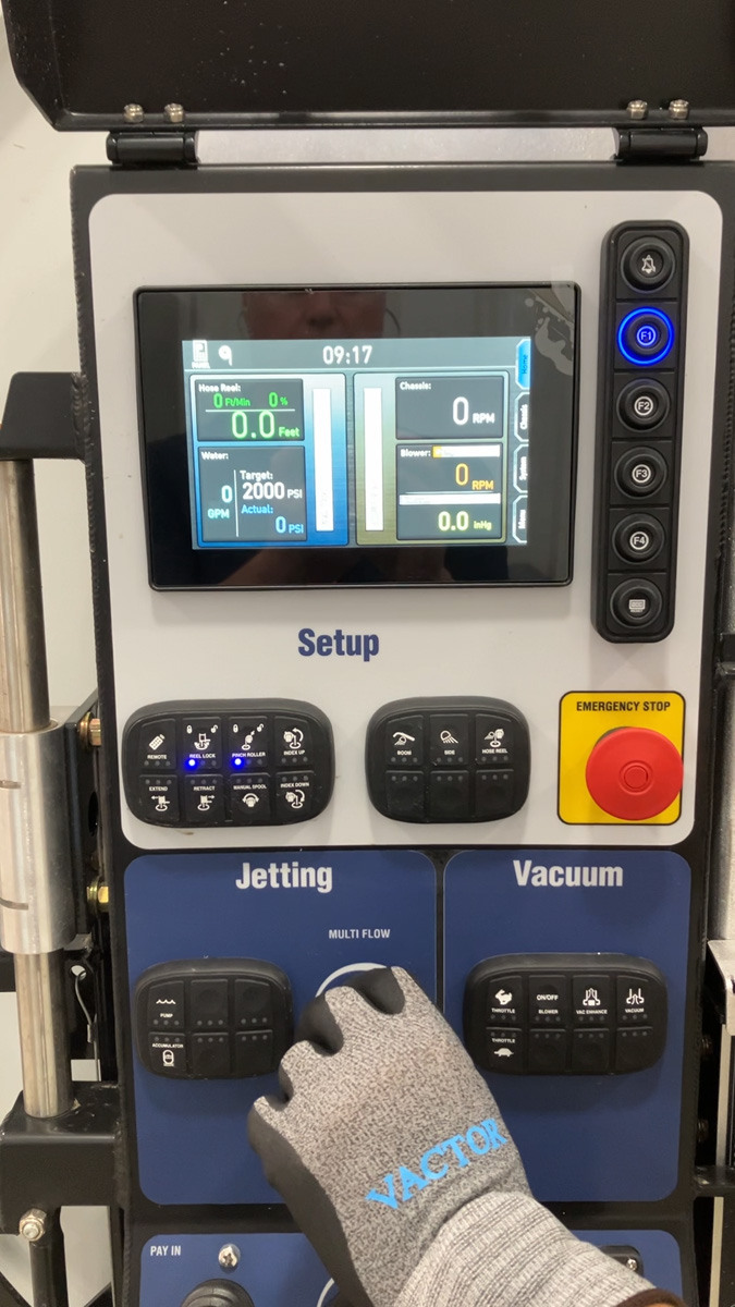 Vactor controls jetright